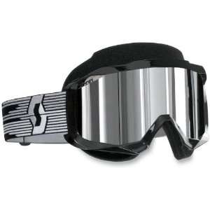  Scott Hustle SnowCross Black Goggles with Chrome Lens 