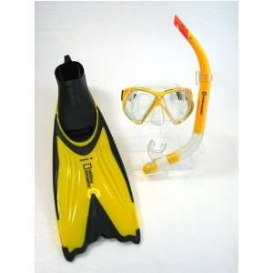  National Geographic Snorkeler Wahoo Mask Snorkel Fins Bag 