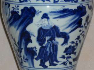 Rare Chinese blue& white porcelain People Stories vase  