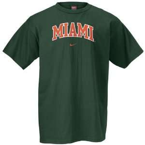 Nike Miami Hurricanes Green Youth Classic College T shirt (Large 