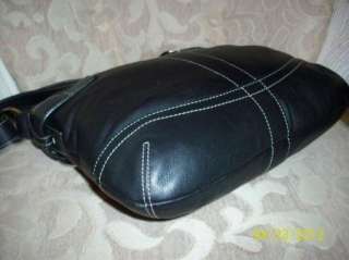 COACH BLACK LEATHER SOHO SLIM CROSS BODY Messenger Bag/Purse Handbag 