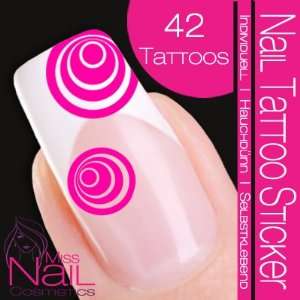  Nail Tattoo Sticker Circle / Circles   pink Beauty