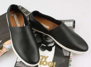 New Soft Leather Classic Casual Black No lace Shoes  
