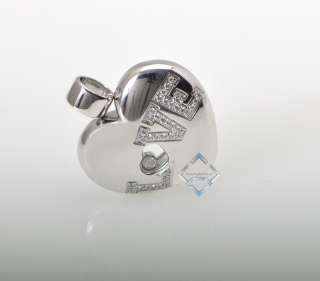 Chopard 18K White Gold Diamond Heart Love Pendant  