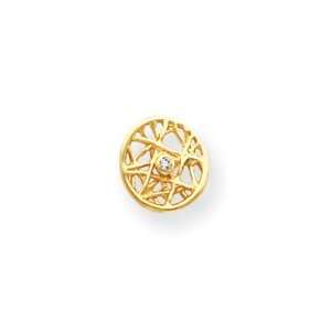    14k Small Mesh Circle Diamond Earrings   JewelryWeb Jewelry