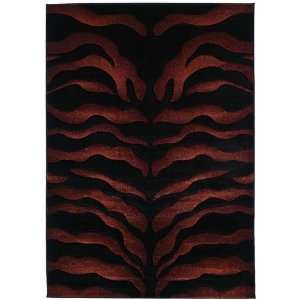  New Modern Area Rugs Carpet Zebra Print Burgundy 8x11 