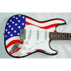  Former President Bill Clinton Signed USA Flag Guitar 