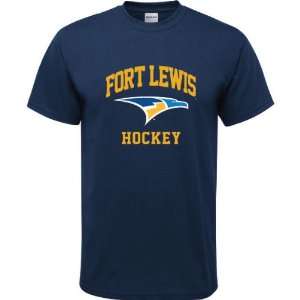  Fort Lewis College Skyhawks Navy Youth Hockey Arch T Shirt 