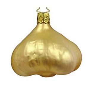   Veggie Ornaments   Frosted Garlic Cloves   Set of 5