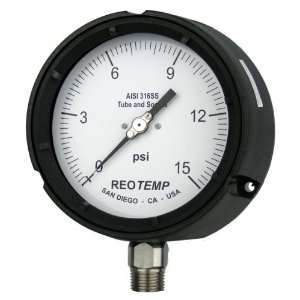 REOTEMP PT45P1A2P15 Process Pressure Gauge, Dry Filled, Stainless 