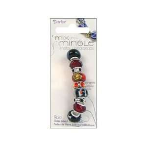  Darice Mix and Mingle Glass Lined Metal Beads, Red and 