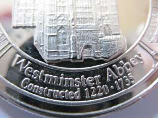 OZ WESTMINSTER ABBEY MASONIC COIN SILVER.925+GOLD  