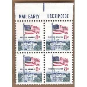  Stamps US Flag and White House Sc1338F 8Cnts MNH Block 