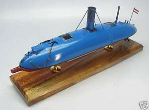 CSS Manassas Ship Civil War Steam Submarine Wood Model  