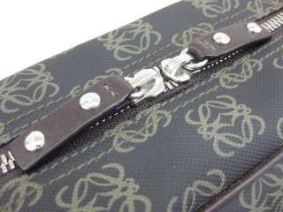 Auth LOEWE Handbag PVC/Leather Black/Brown  