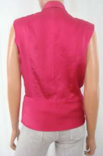   Satin Pleated V Neck Blouse NEW NWT $225 8 Signature Red  