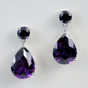 Sista Jewelry Purple Cubic Zirconia Dangle Earring Set 