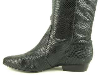   LA VICTOIRE EMMANULLE Black Snake Womens Shoes Over the Knee Boots 9