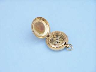 Brass Push button compass 3 Nautical Compasses  