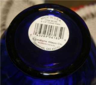 Indiana Glass Cobalt Blue Spiral Vase Sticker Pretty  
