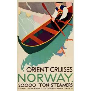 1933 Orient Cruises Norway Bernard Venables Mini Poster 