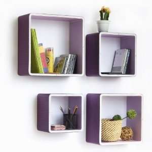  Trista   [Sweet Grapes] Square Leather Wall Shelf 
