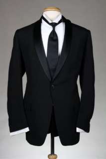   Hughes & Hatcher Black Shawl Collar Tuxedo Tux Suit 48 L  