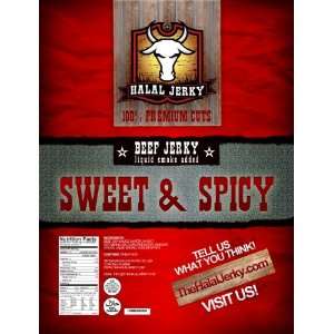 Halal Jerky   Sweet & Spicy Flavor 12 bag Box (3 Oz Bag)  
