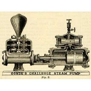  1873 Print Condes Challenge Steam Pump Antique Machine 