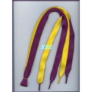  shoelace shoe lace thick yellow and purple side Health 