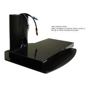   Mount Floating Shelf with Cable Management (Black, Electronics