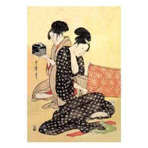  Beauties at Home by Utamaro Kitagawa , 18x24