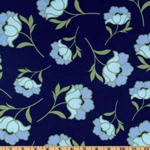   Wide Definitions Floral Navy Fabric By The Yard Arts, Crafts & Sewing