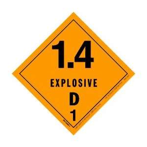  Explosive 1.4D Label, 4 X 4, hml 445, 500 Per Roll 