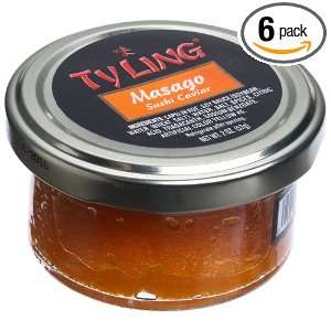 Ty Ling Masago Sushi Caviar, 2 Ounce Jars (Pack of 6)  
