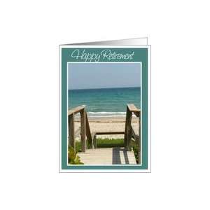  Happy Retirement  Beach and Boardwalk Scene Card Health 