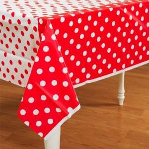  Lets Party By Amscan Red Polka Dot Plastic Tablecover 