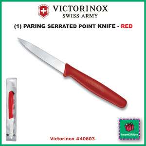 RED   (1) 3 1/4 SERRATED POINT PARING KNIVES_VICTORINOX SWISS ARMY 