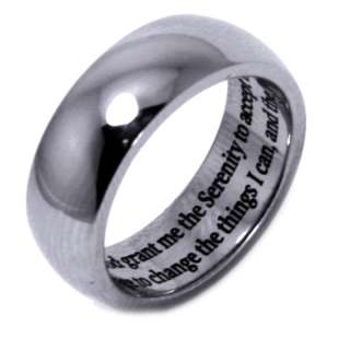 Serenity Prayer Stainless Steel Ring Size 6 9  