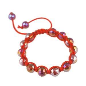   Red Iridescent Shamballa Style Bracelet Stackable Bracelets Jewelry
