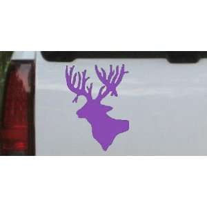 Purple 20in X 14.9in    Deer Head Shadow Hunting And Fishing Car 