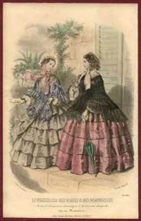 ORIGINAL 1855 CONSEILLER des DAMES Hand colored prints  