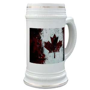 Stein (Glass Drink Mug Cup) Canadian Canada Flag Painting HD