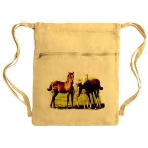  Messenger Bag Sack Pack Yellow Trio of Horses Everything 