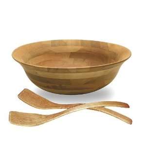  Tulip Bowl with Salad Servers in Cherry Wood Kitchen 