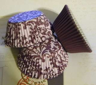   Damask & Solid Purple Cupcake Liners Weddings FAST SHIPPING  