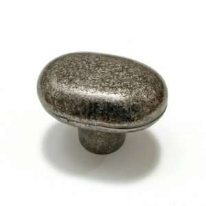 Country style expression   1 13/32 long hammered oval knob in hammere