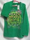 The Childrens Place Girls Sz 5 6 S Green Peace Shirt