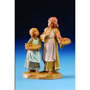   , Roman Inc., Ava and Lea with Fruit Baskets Figure