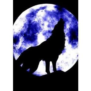Howling Wolf at Moon Greeting Card